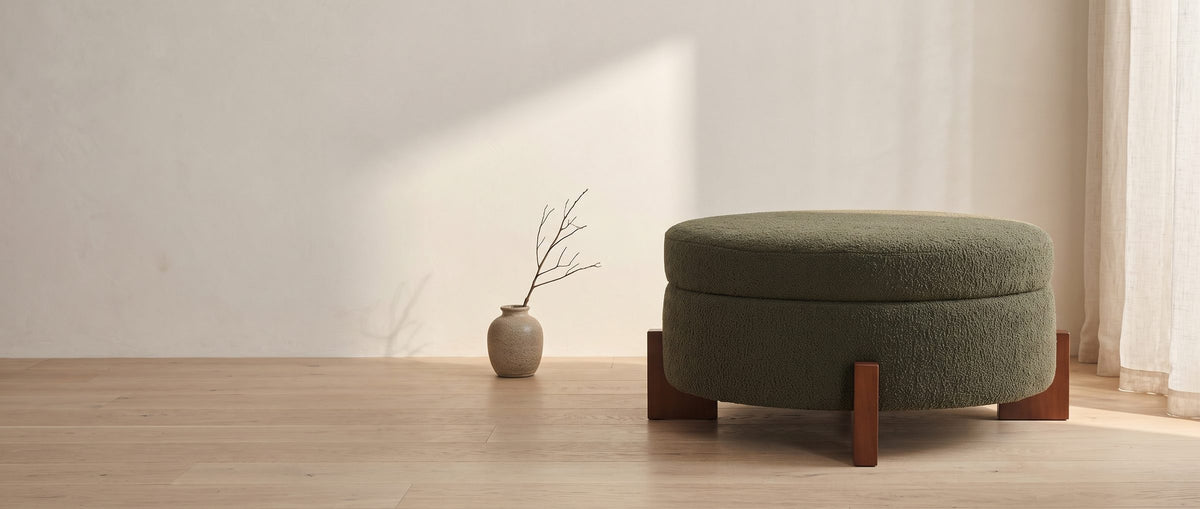 Footrest tonight, table tomorrow. - Portofino Round Storage Ottoman