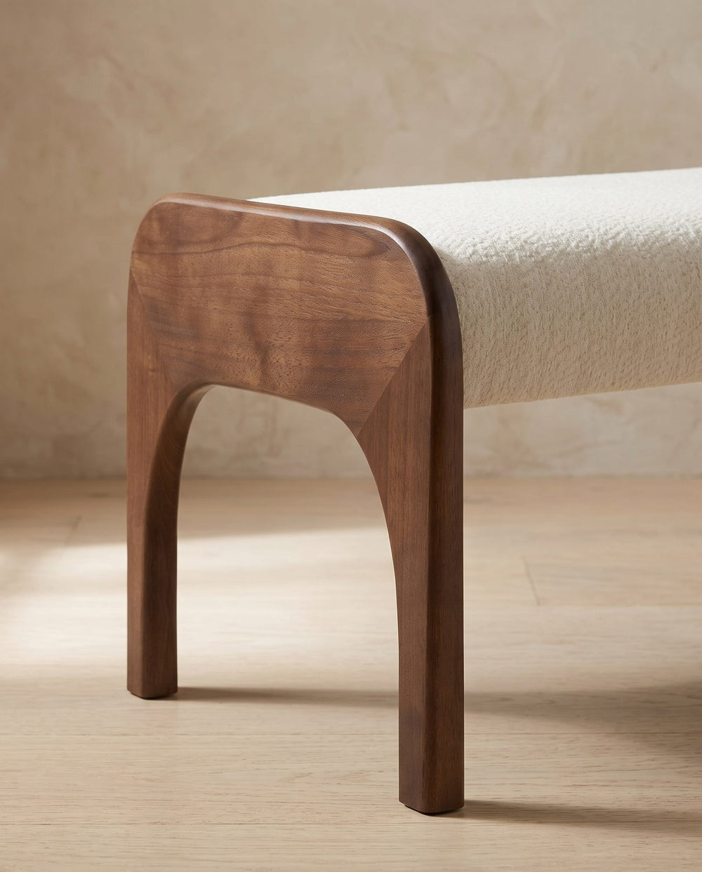 Arched rubberwood legs