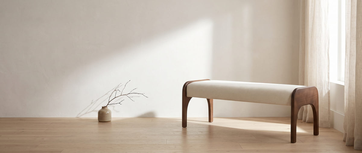 One long seat, two quiet arches. - Positano Arch Bench