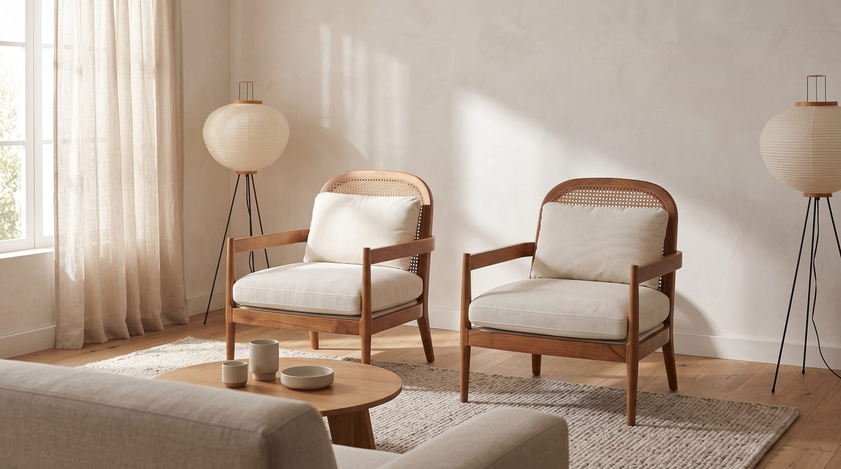Ravello Cane Accent Chairs, Set of 2 in the room