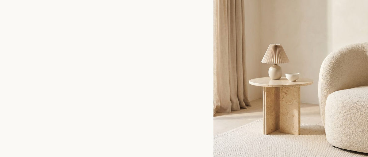 Gold beige stone, a small round. - Salina Gold Beige Marble Round Side Table