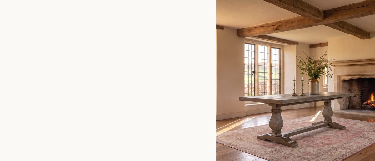 Old wood, long dinners. - Sangineto 78-Inch Rectangular Reclaimed Pine Trestle Dining Table