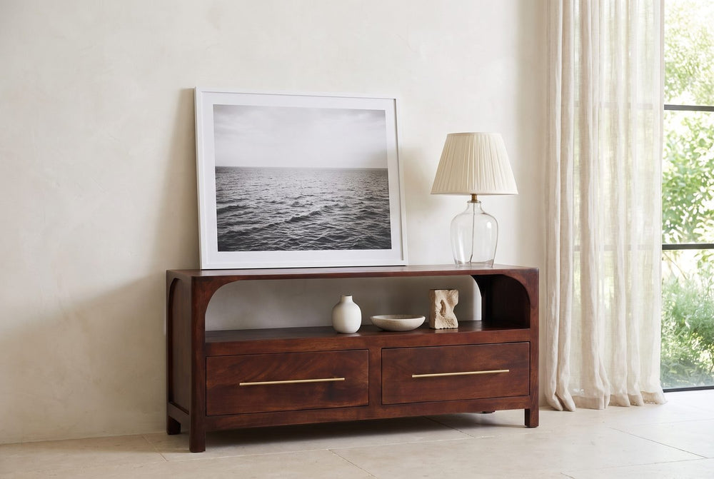 Open above, drawers below