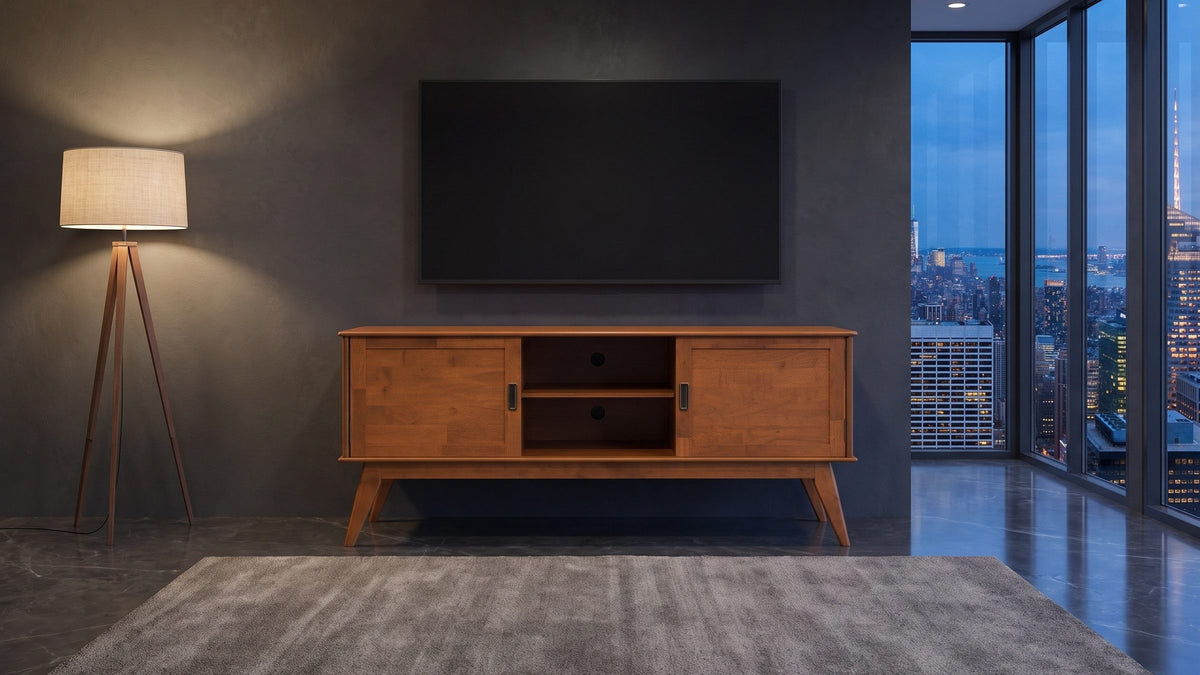 Senigallia Low Mid-Century Media Console in the room
