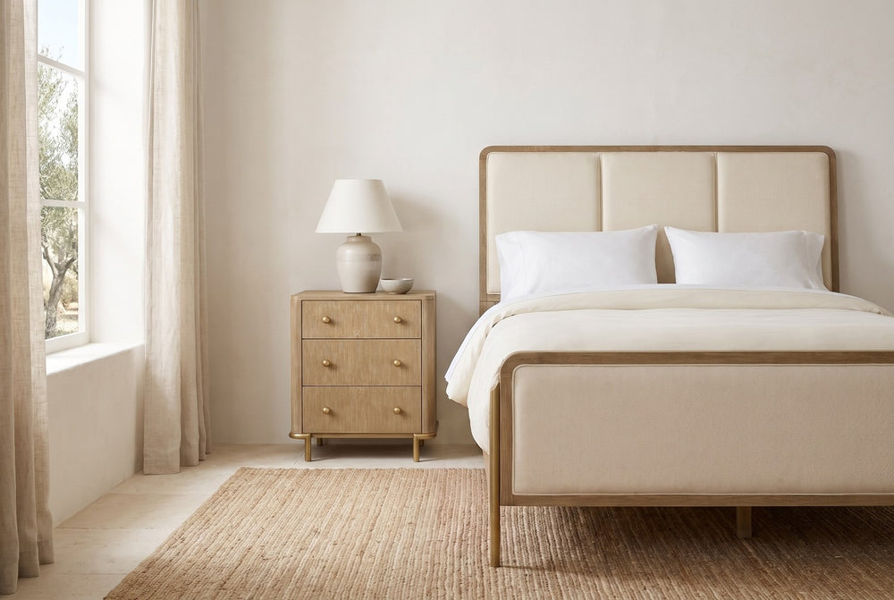 Nightstand by the headboard