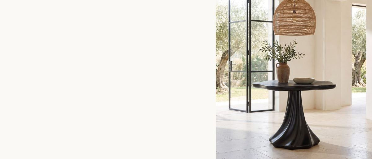 The Spilimbergo twist, at table height. - Spilimbergo Black Fiberglass Twisted Petal Pedestal Dining Table