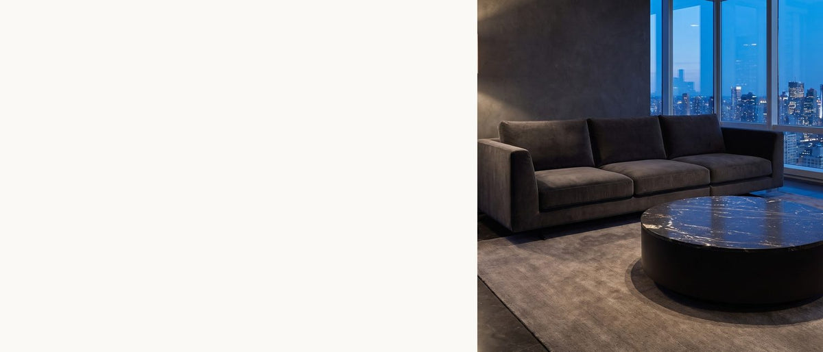 Stone, kept low. - Taormina Black Marble Drum Coffee Table