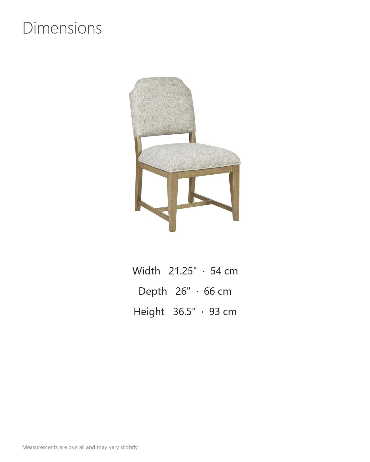Taverna Tweed Upholstered Dining Chair (Set of 2) dimensions