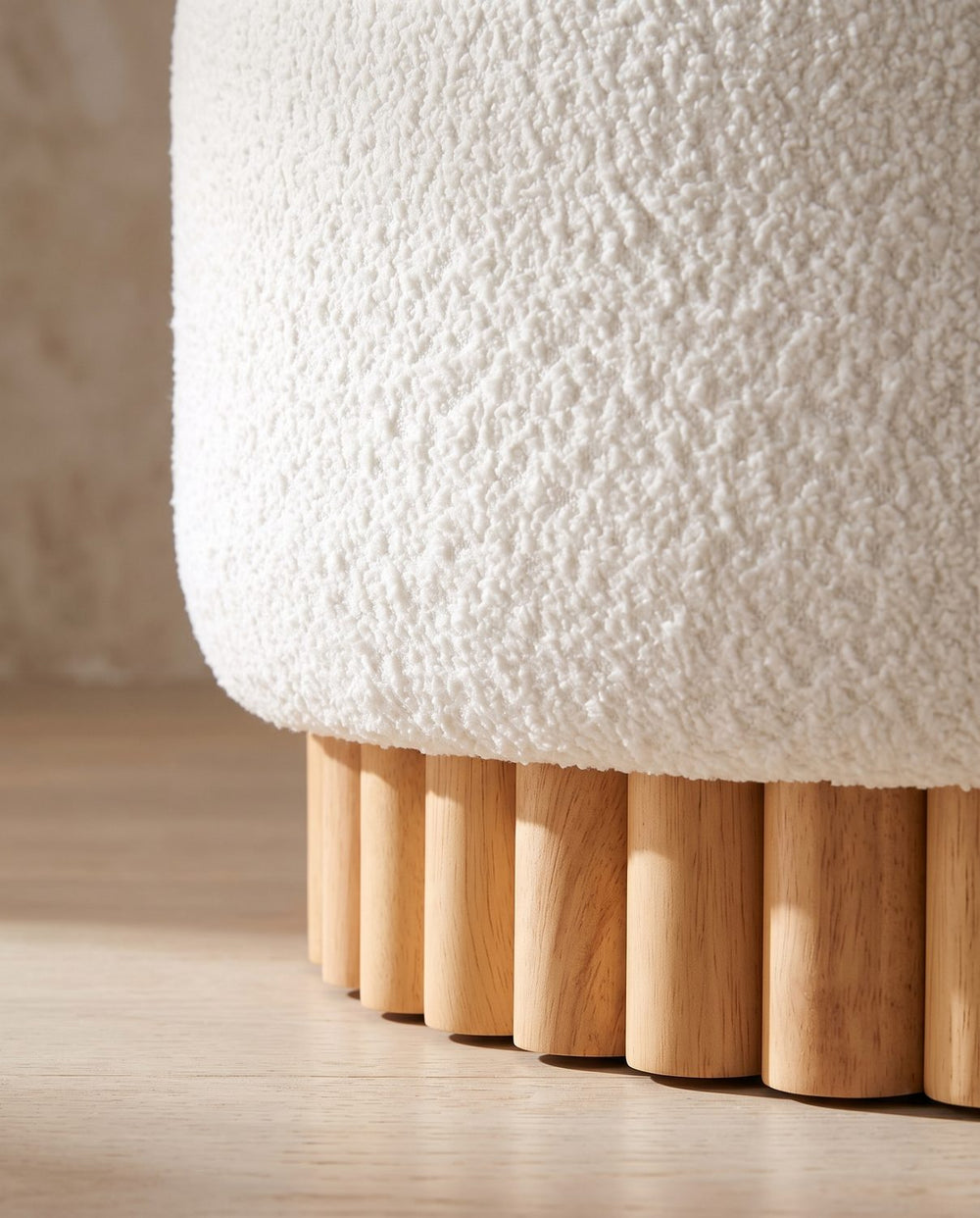 Fluted solid wood base