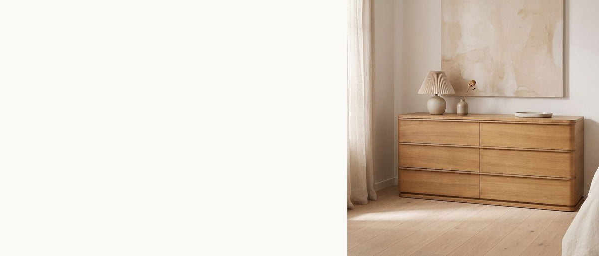 Golden oak, nothing to snag. - Tolmezzo 72-Inch Natural Oak 6-Drawer Dresser