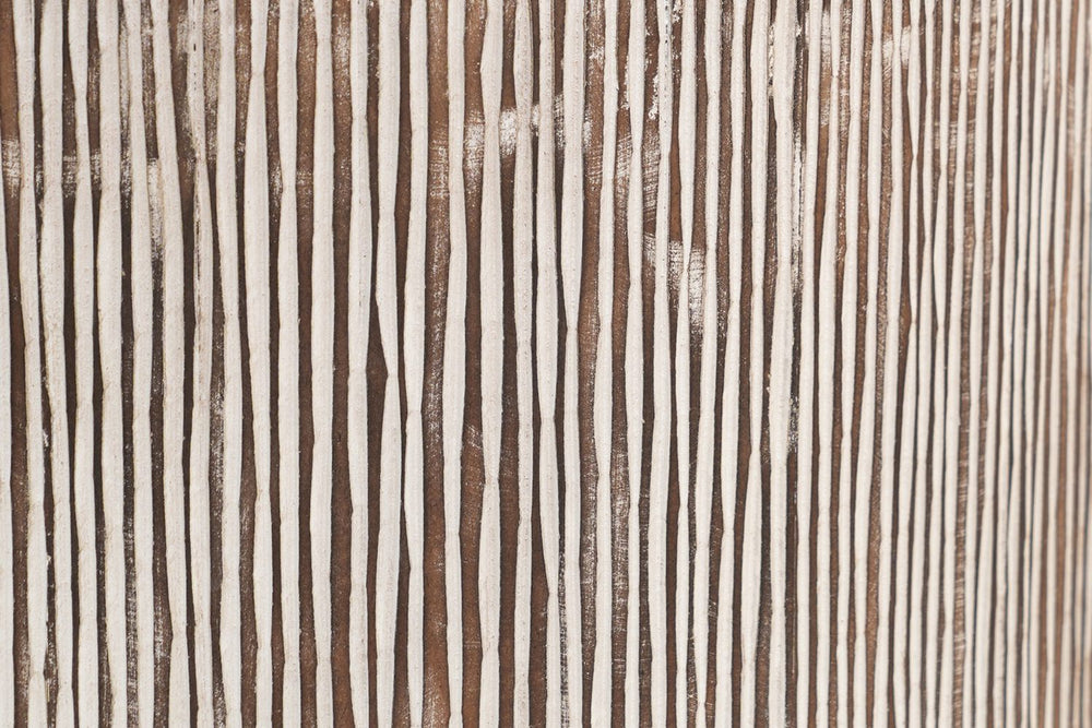 Cut by hand, washed white