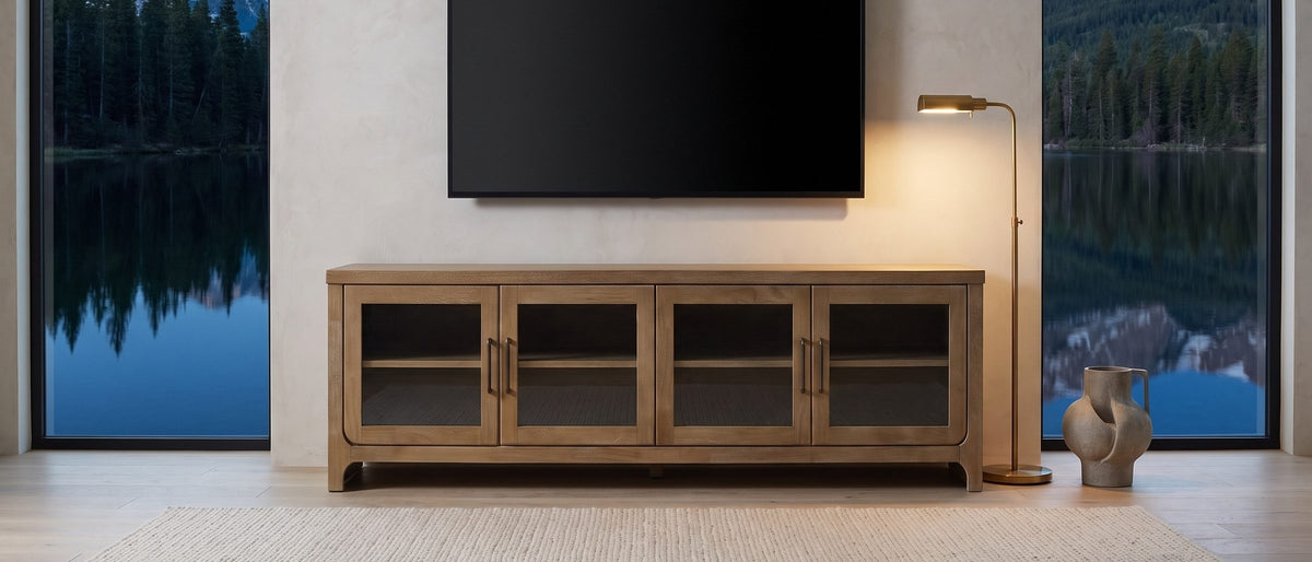 Movie night, upgraded. - Tremezzo Washed Oak Media Console