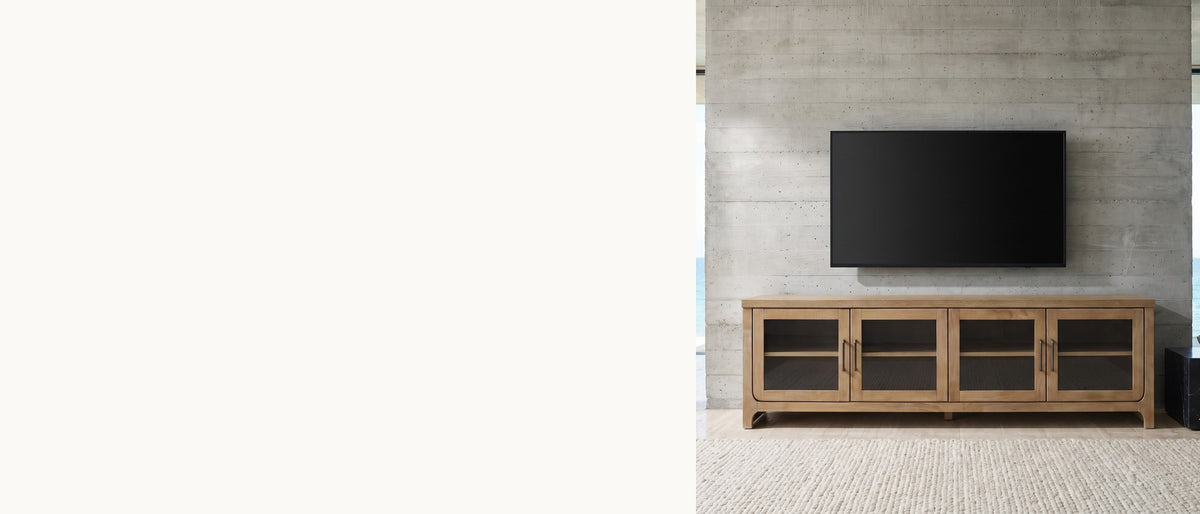 Tremezzo Washed Oak Media Console A+ hero