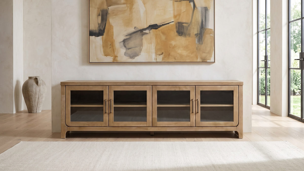 Tremezzo Washed Oak Media Console in the room