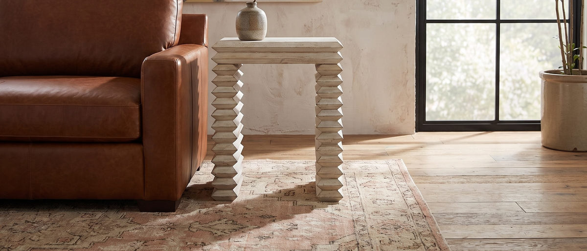 Varallo Reclaimed Pine Side Table in the room