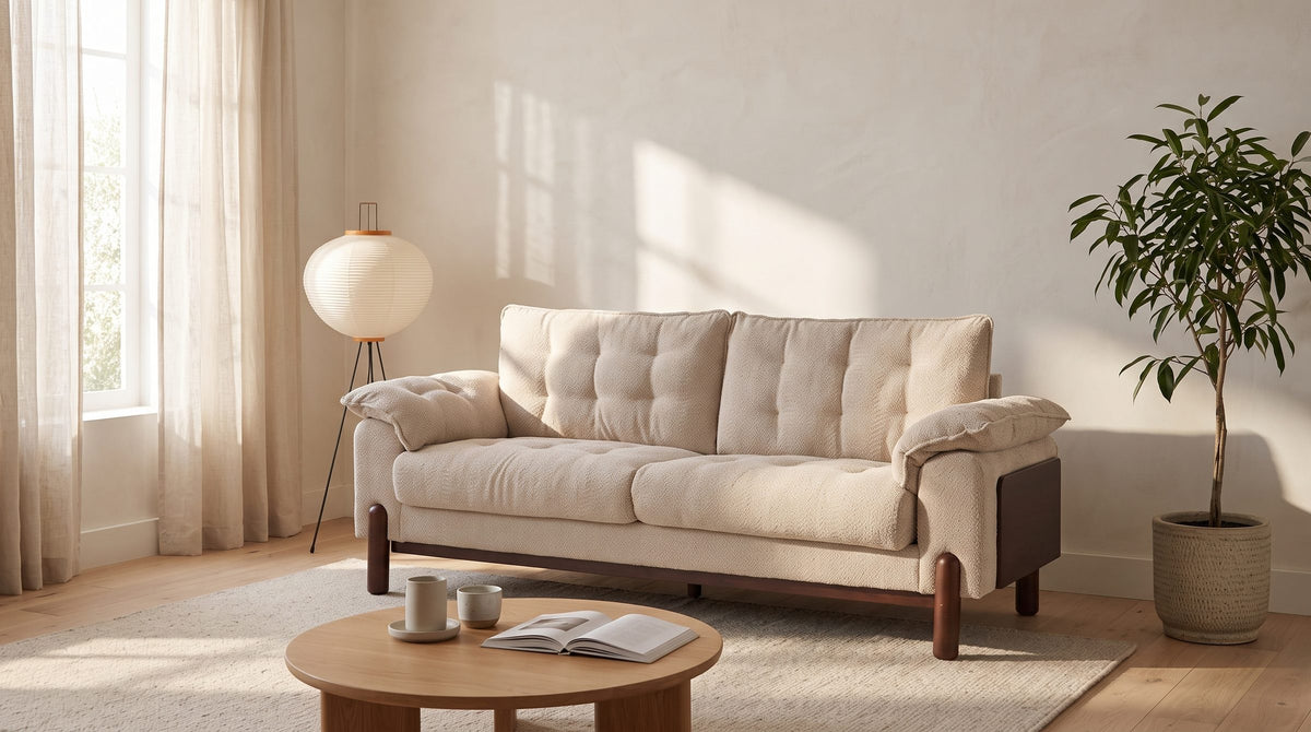 Verona Tufted Boucle Sofa in the room