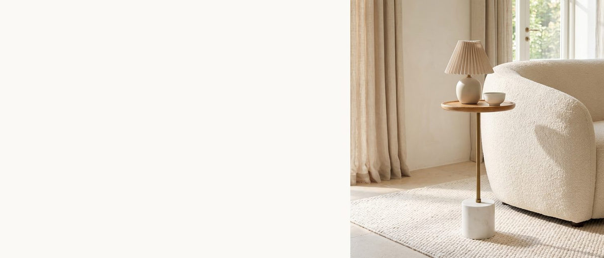 A tray on a single brass rod. - Zollino Mango and Marble Pedestal Side Table