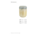 Aradeo Reactive Glaze Ceramic Drum Side Table dimensions: 13.0 in wide, 13.0 in deep, 18.0 in high