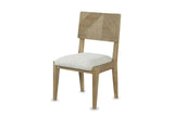 Arena Carved Geometric Back Wood Dining Chair (Set of 2) on a white background