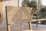 Close-up of the Arena Carved Geometric Back Wood Dining Chair (Set of 2): carving
