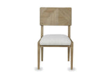 Arena Carved Geometric Back Wood Dining Chair (Set of 2), front view