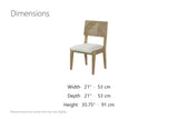 Arena Carved Geometric Back Wood Dining Chair (Set of 2) dimensions