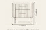 Aritzo nightstand dimensions: 26 in wide, 26 in high, 20 in deep