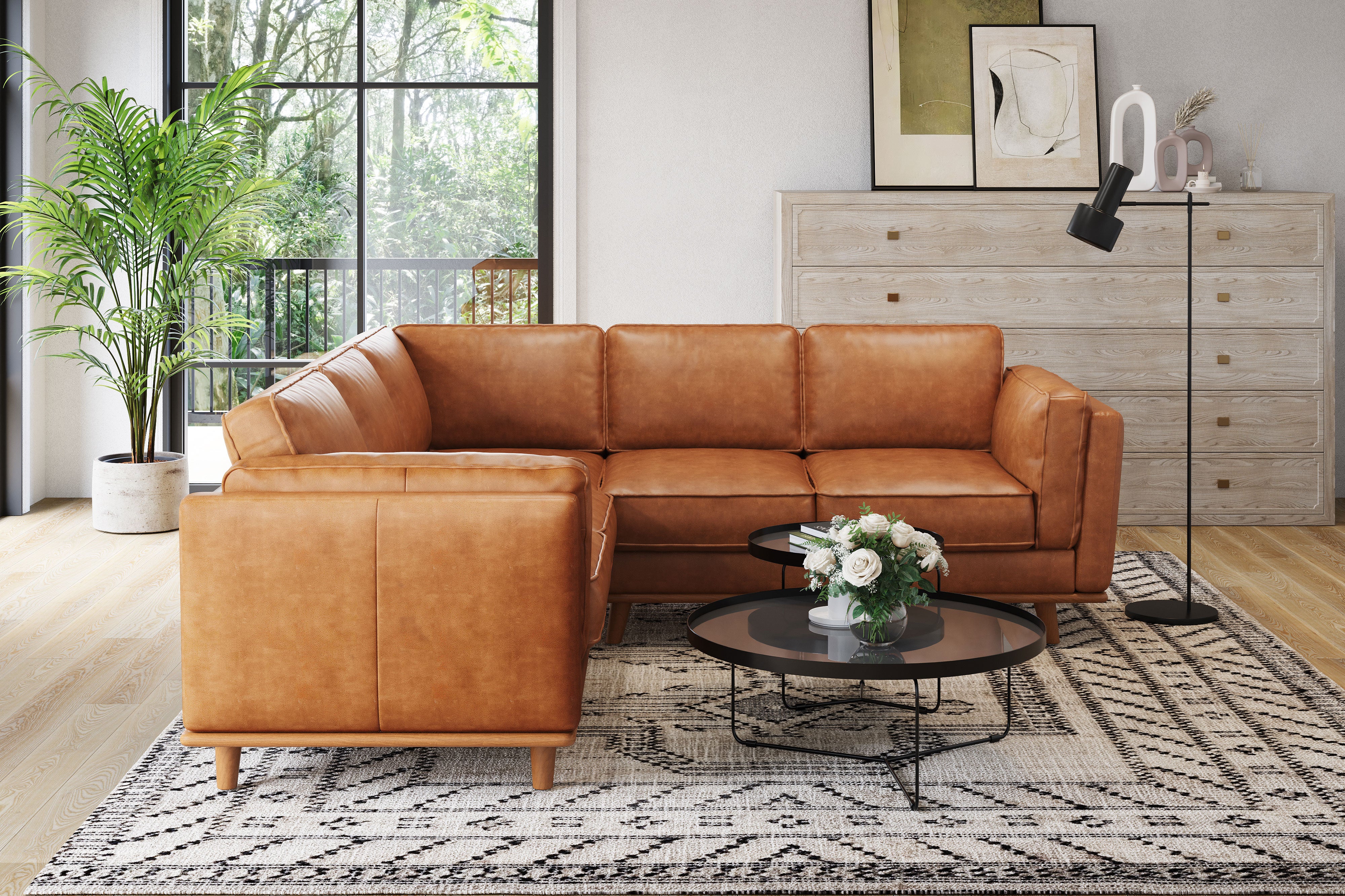 4 seater l 2024 shape leather sofa