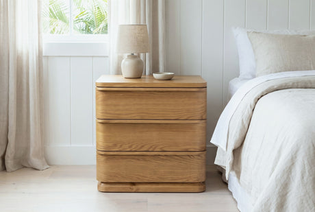 Arzachena Natural Oak 3-Drawer Nightstand