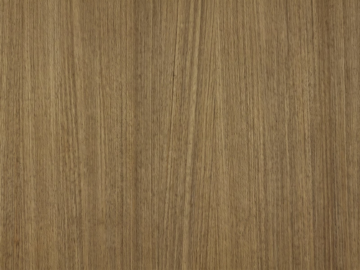 Close-up of the Arzignano 36-Inch Eucalyptus 3-Drawer Chest: the striped eucalyptus veneer