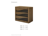 Arzignano 36-Inch Eucalyptus 3-Drawer Chest dimensions: 36.0 in wide, 19.0 in deep, 32.0 in high