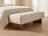 Assisi Tufted Bench in a sunlit room