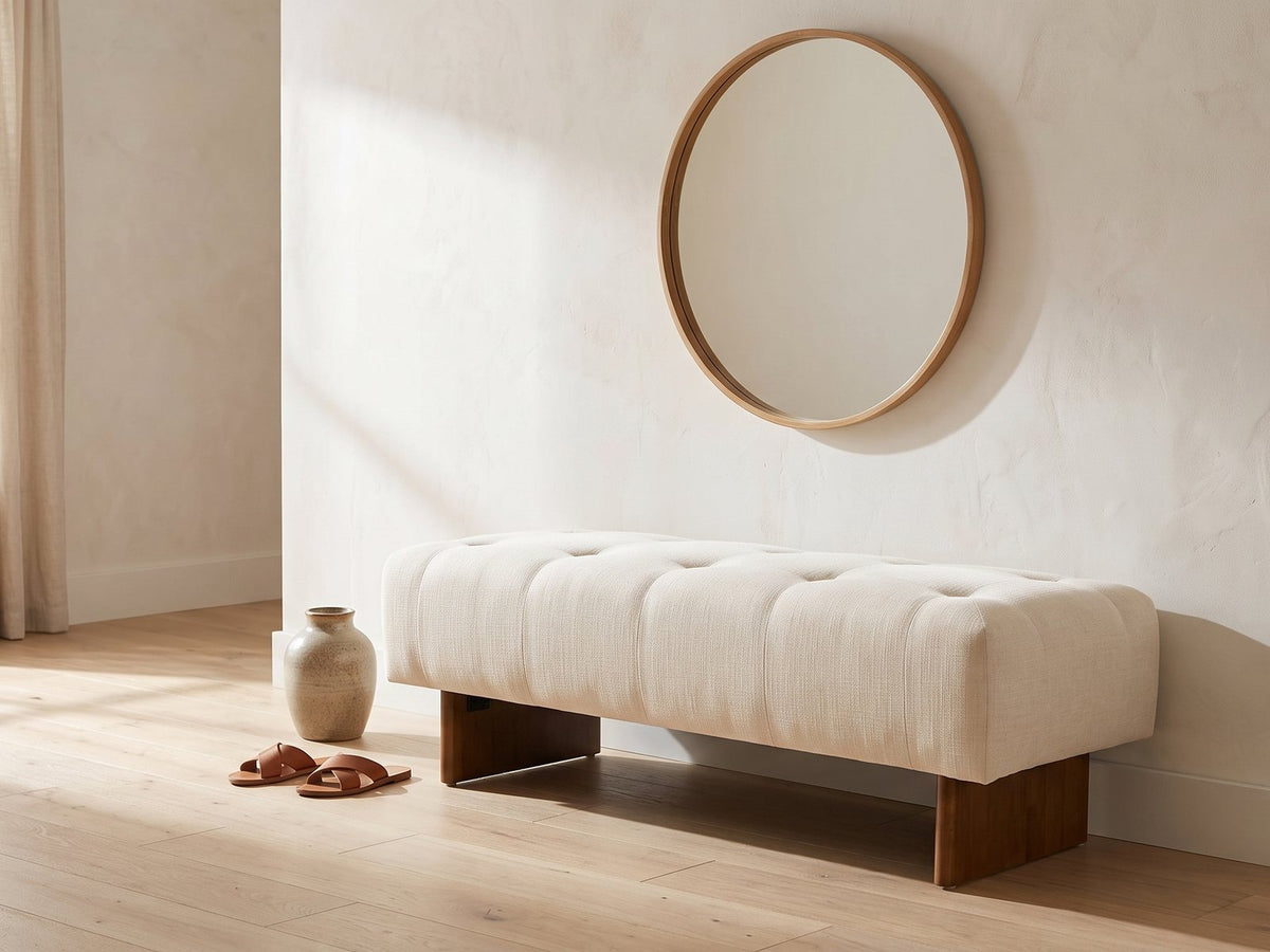 The Assisi bench styled in a room setting