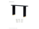 Atina Black Ash Oval Console Table dimensions: 59.06 in wide, 15.35 in deep, 31.5 in high
