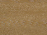 Close-up of the Atrani Reeded Curved Media Console: natural wood grain