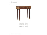 Avetrana Mango Wood and Cane Console Table dimensions: 35.4 in wide, 13.8 in deep, 31.5 in high