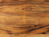 Close-up of the Badolato Marble and Acacia Two-Tier Side Table: the acacia grain of the lower shelf