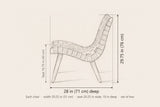 Bagheria lounge chair dimensions: each chair 28 in deep, 29.75 in high, seat 16.75 in high, 20.25 in wide