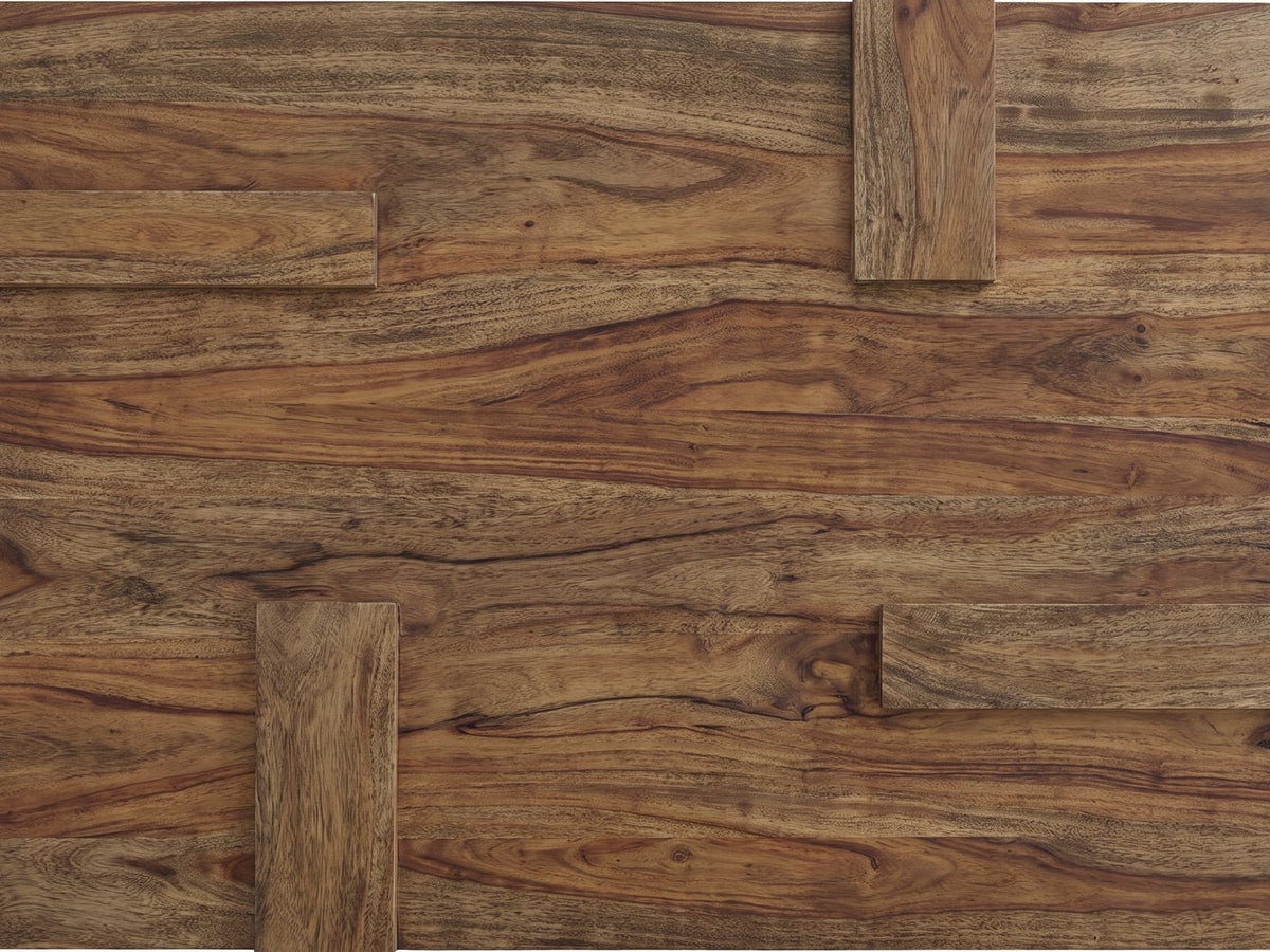 Close-up of the Barga Solid Sheesham Coffee Table: the natural sheesham grain of the top