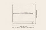Barumini nightstand dimensions: 26 in wide, 24.5 in high, 18 in deep
