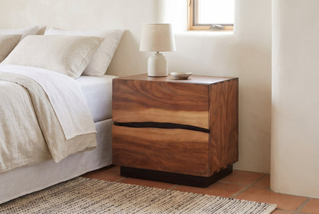 Barumini Suar Wave-Edge 2-Drawer Nightstand
