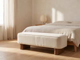 Bellagio Walnut Block Bench in a furnished room