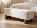 Bellagio Walnut Block Bench in a sunlit room