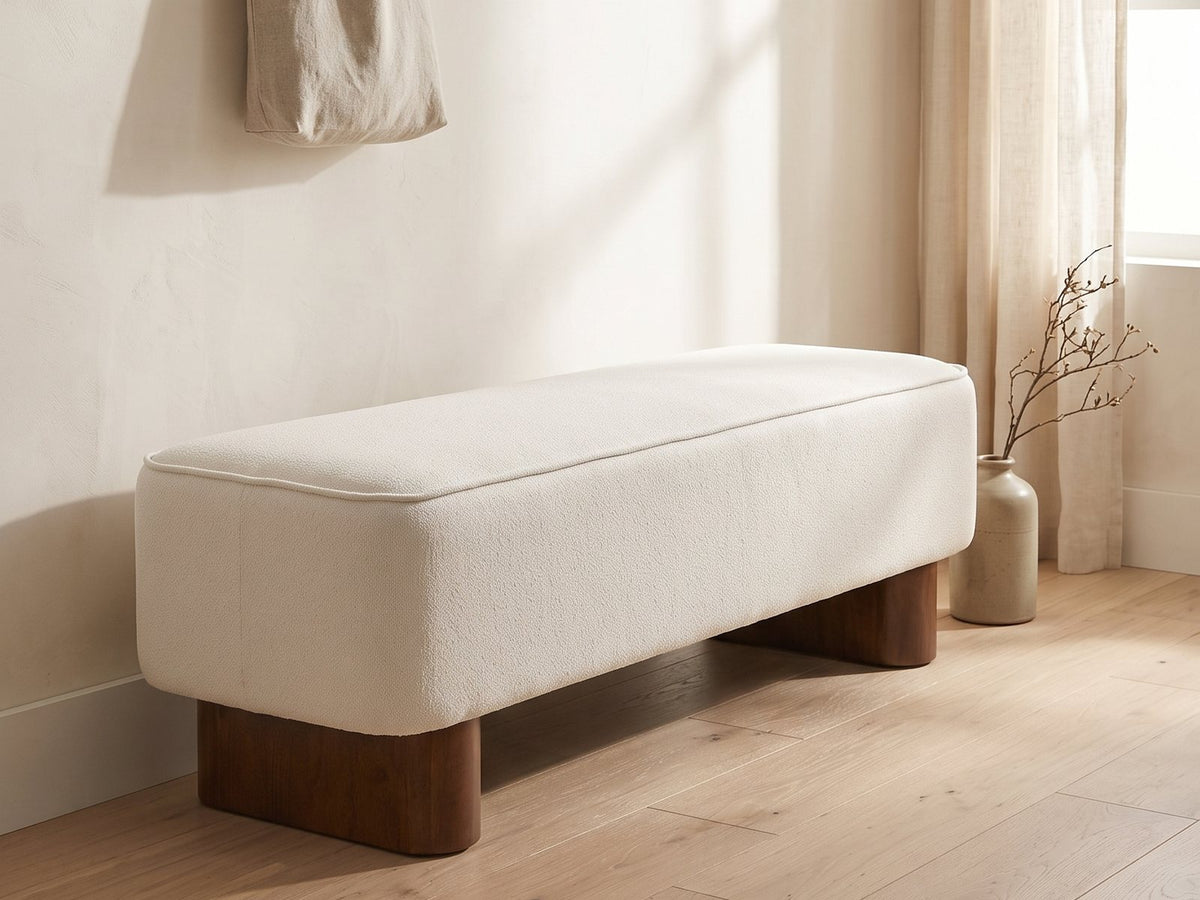 Bellagio Walnut Block Bench seen from another angle