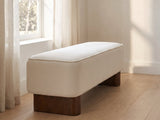Bellagio Walnut Block Bench in a bright interior