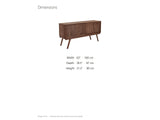 Belluno Solid Walnut Media Cabinet dimensions: 63.0 in wide, 18.5 in deep, 31.5 in high