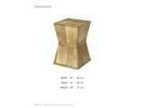 Belmonte Mango Wood Hourglass Side Table dimensions: 14.0 in wide, 14.0 in deep, 20.0 in high