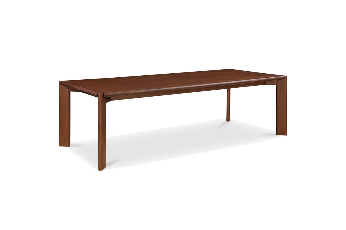 Belvedere 96-Inch Rectangular Walnut-Stained Solid Ash Dining Table on a white background