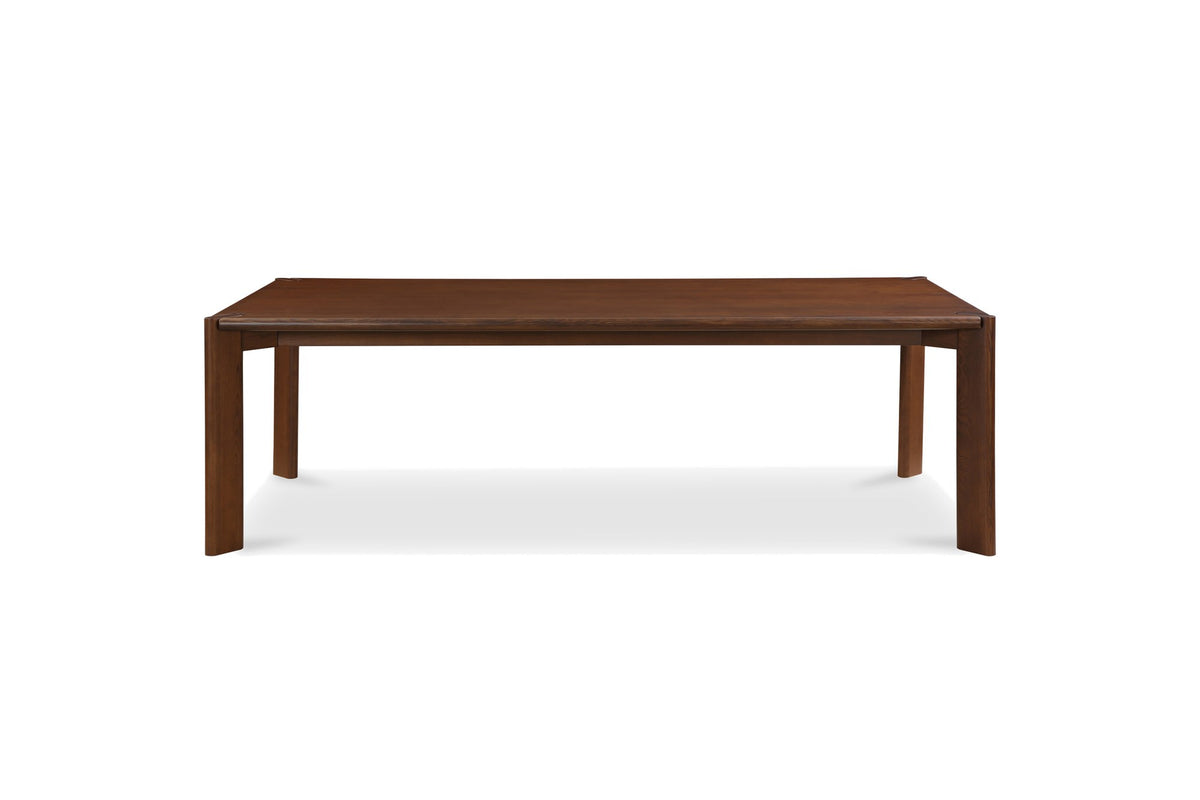 Belvedere 96-Inch Rectangular Walnut-Stained Solid Ash Dining Table, front view