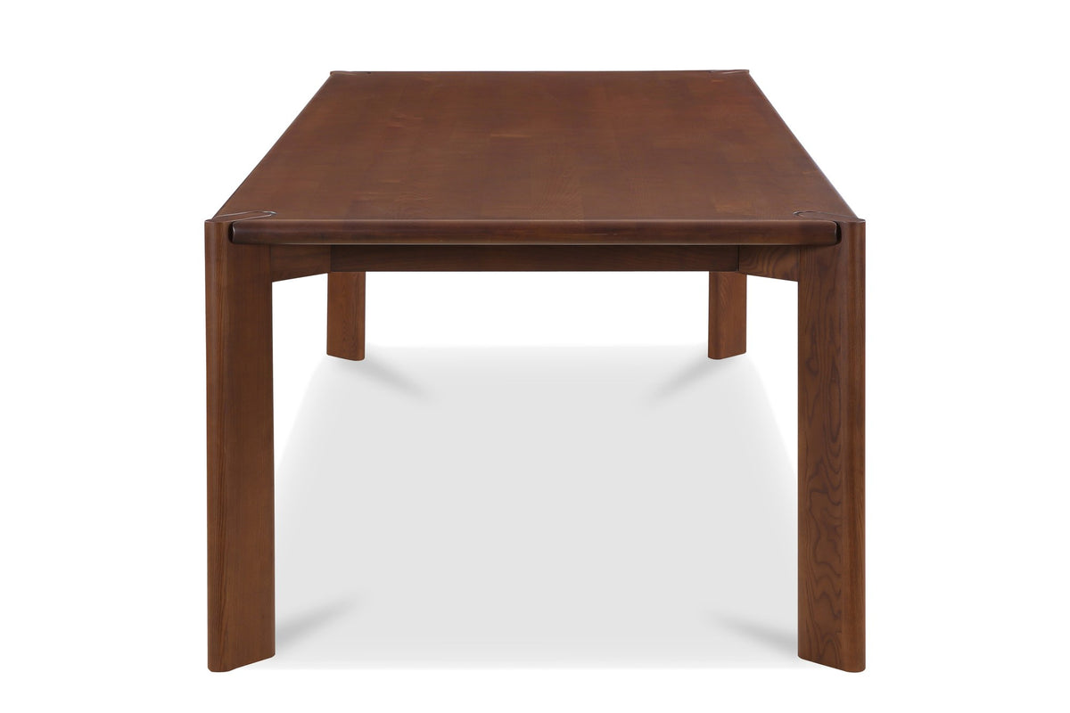 Belvedere 96-Inch Rectangular Walnut-Stained Solid Ash Dining Table, side view